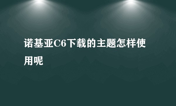 诺基亚C6下载的主题怎样使用呢