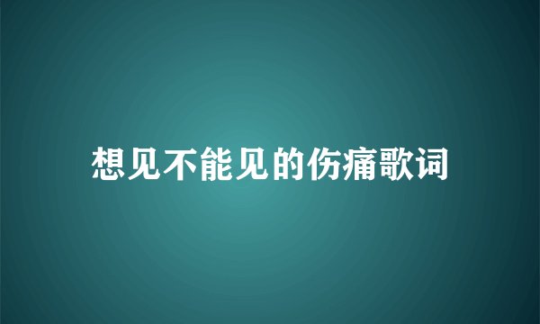 想见不能见的伤痛歌词