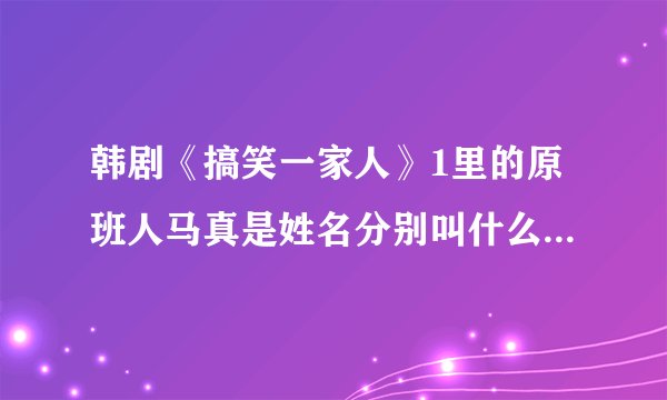 韩剧《搞笑一家人》1里的原班人马真是姓名分别叫什么？他们都演过什么电视剧？他们的资料是什么？