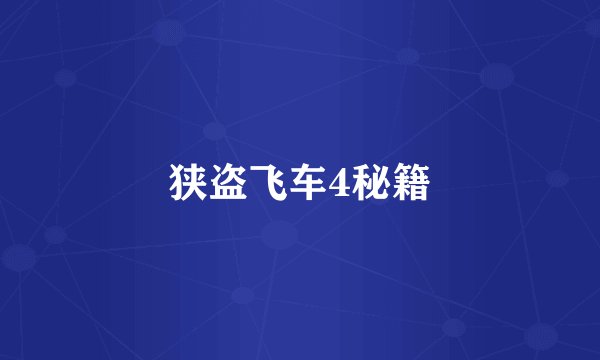狭盗飞车4秘籍