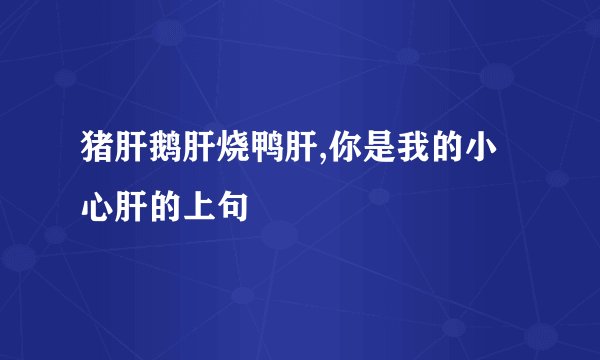 猪肝鹅肝烧鸭肝,你是我的小心肝的上句