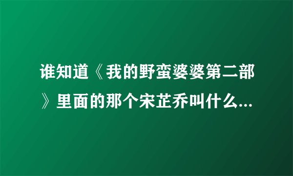 谁知道《我的野蛮婆婆第二部》里面的那个宋芷乔叫什么  在里面英文名好像叫Atheana