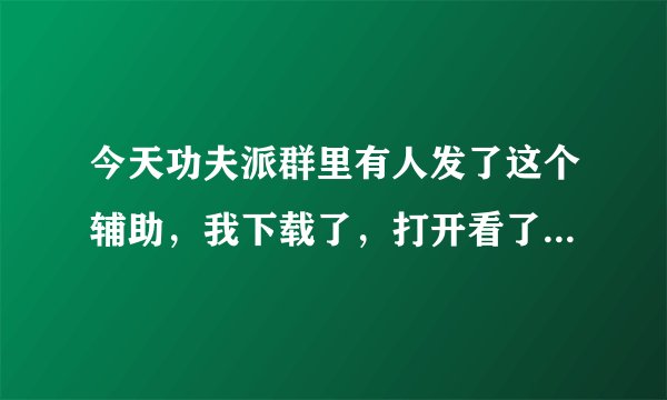 今天功夫派群里有人发了这个辅助，我下载了，打开看了，这辅助可信吗，是真的吗？
