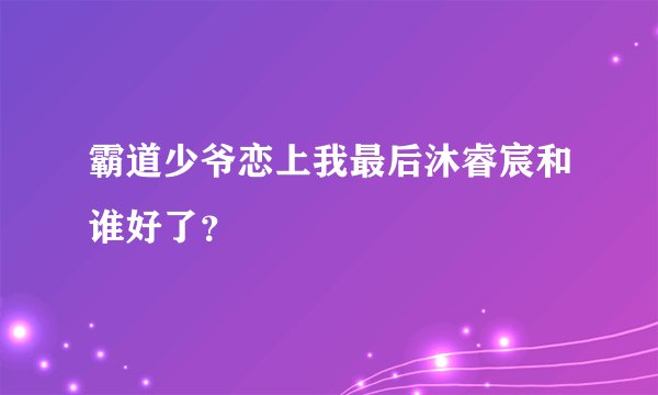 霸道少爷恋上我最后沐睿宸和谁好了？