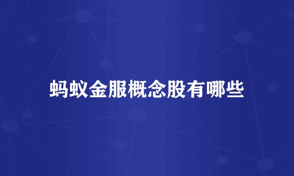 蚂蚁金服概念股有哪些