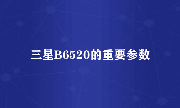 三星B6520的重要参数