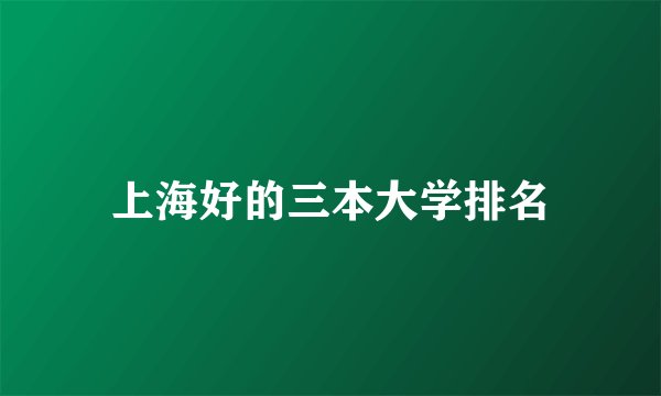 上海好的三本大学排名