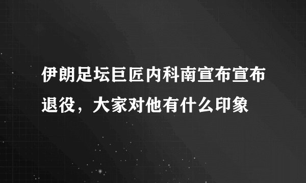 伊朗足坛巨匠内科南宣布宣布退役，大家对他有什么印象
