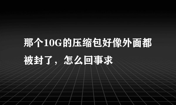 那个10G的压缩包好像外面都被封了，怎么回事求