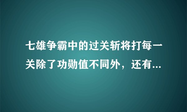 七雄争霸中的过关斩将打每一关除了功勋值不同外，还有什么区别？加成长值的概率会不同吗？0.3，0.2。。。