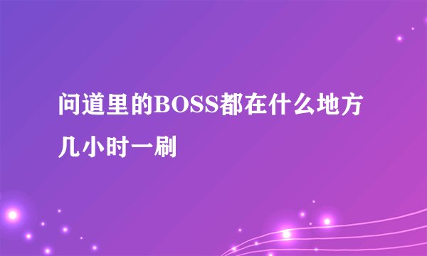 问道里的BOSS都在什么地方几小时一刷