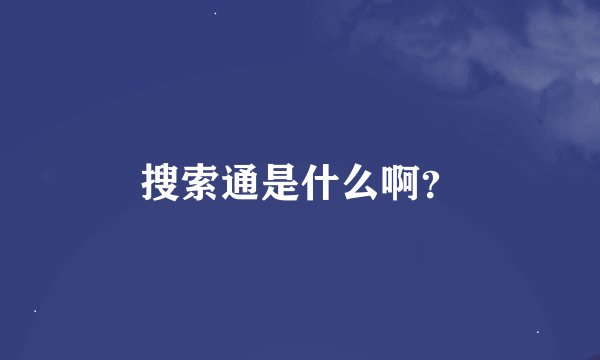 搜索通是什么啊？
