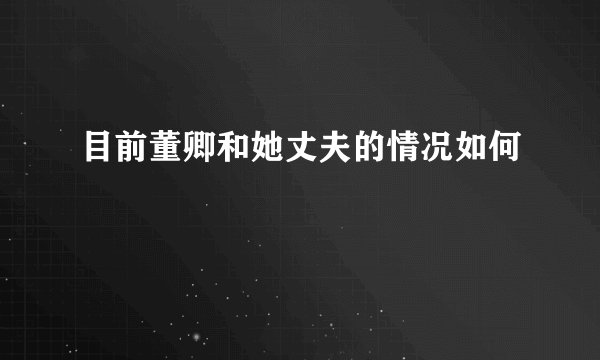 目前董卿和她丈夫的情况如何