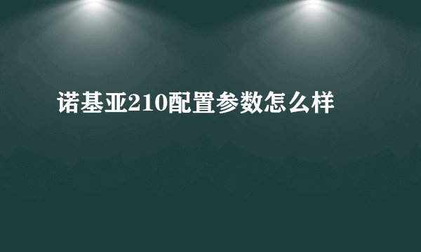 诺基亚210配置参数怎么样