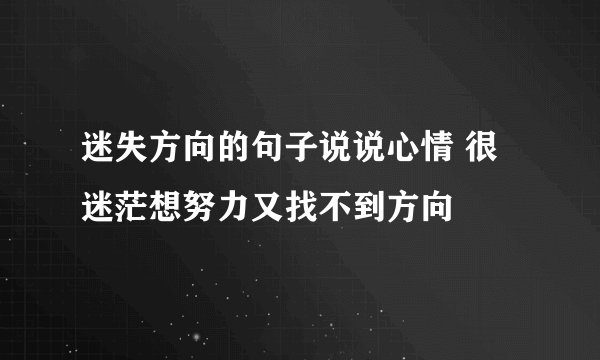 迷失方向的句子说说心情 很迷茫想努力又找不到方向