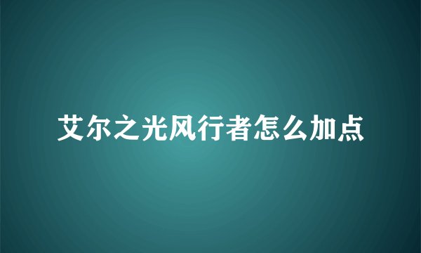 艾尔之光风行者怎么加点