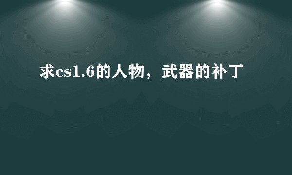 求cs1.6的人物，武器的补丁