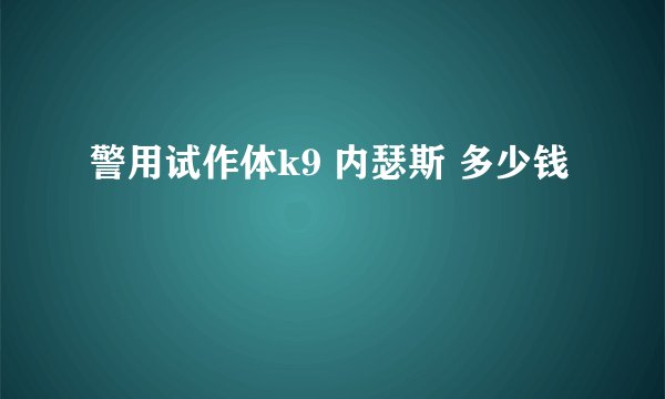 警用试作体k9 内瑟斯 多少钱