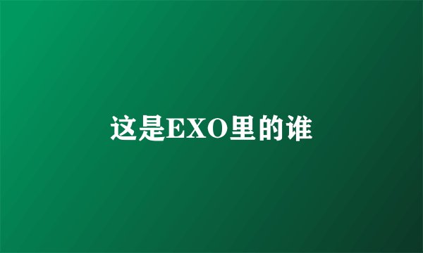 这是EXO里的谁