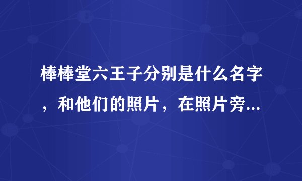 棒棒堂六王子分别是什么名字，和他们的照片，在照片旁标他们的名字哦