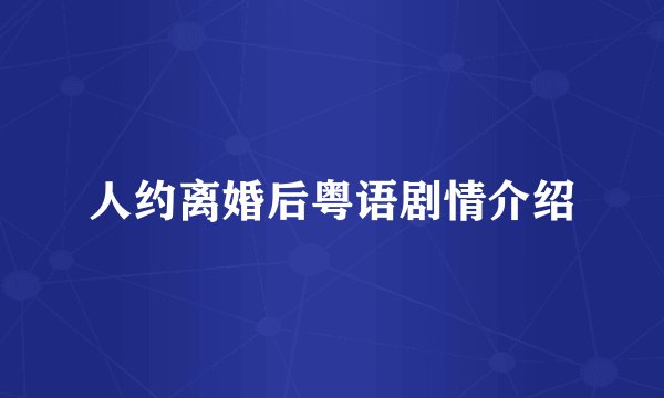 人约离婚后粤语剧情介绍