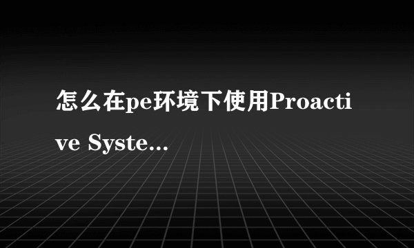 怎么在pe环境下使用Proactive System Password Recovery