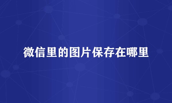 微信里的图片保存在哪里