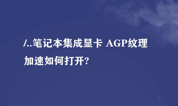 /..笔记本集成显卡 AGP纹理加速如何打开?