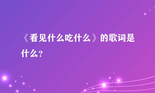 《看见什么吃什么》的歌词是什么？