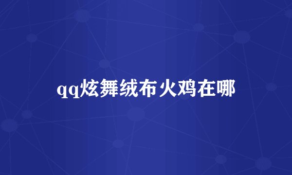 qq炫舞绒布火鸡在哪