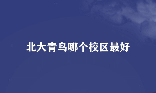 北大青鸟哪个校区最好