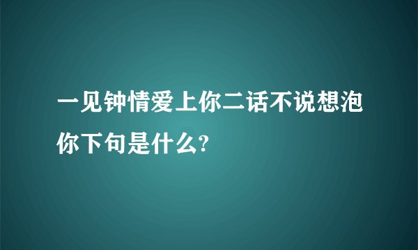 一见钟情爱上你二话不说想泡你下句是什么?