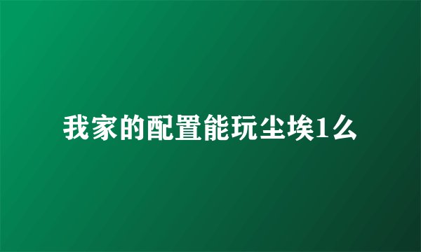我家的配置能玩尘埃1么