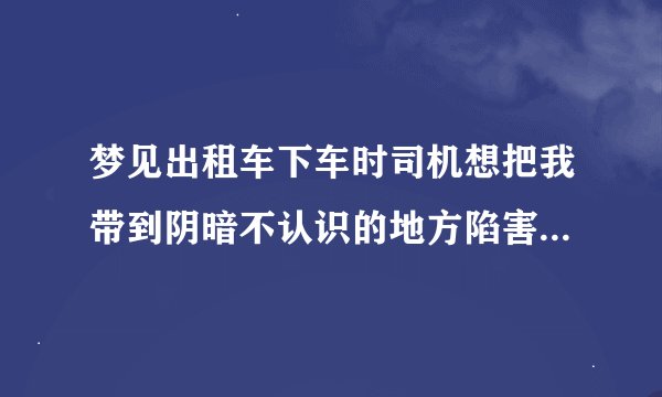 梦见出租车下车时司机想把我带到阴暗不认识的地方陷害我,还好我机智跑走了？