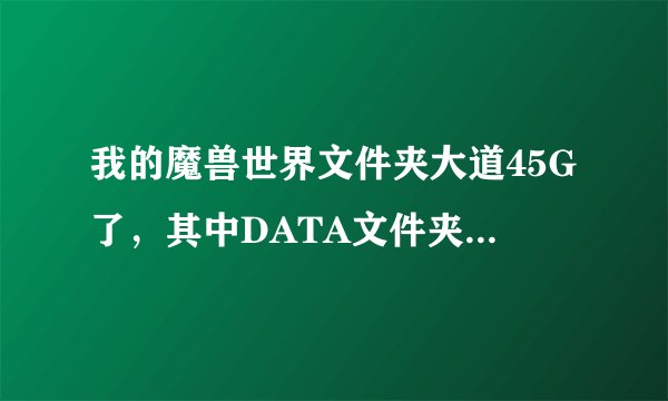 我的魔兽世界文件夹大道45G了，其中DATA文件夹31G。我不想重装客户端，需要怎么处理呢？