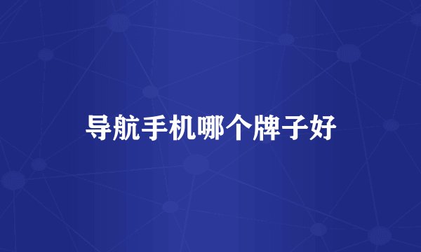导航手机哪个牌子好