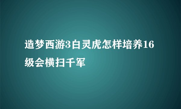 造梦西游3白灵虎怎样培养16级会横扫千军