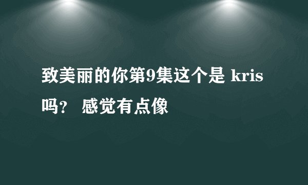 致美丽的你第9集这个是 kris吗？ 感觉有点像