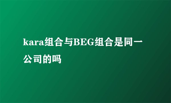 kara组合与BEG组合是同一公司的吗