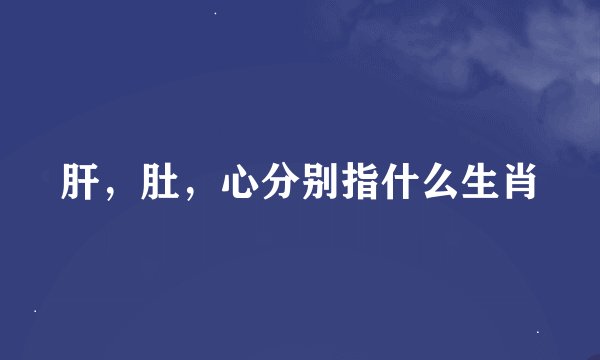 肝，肚，心分别指什么生肖