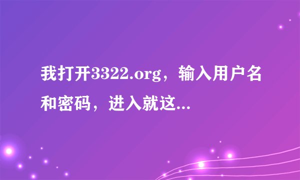 我打开3322.org，输入用户名和密码，进入就这样 WebMacro Error: