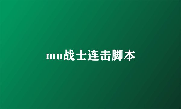 mu战士连击脚本
