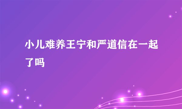 小儿难养王宁和严道信在一起了吗