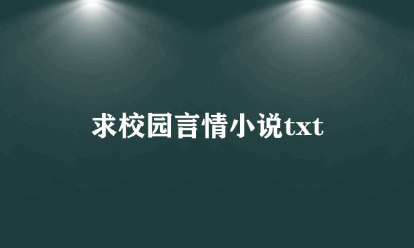 求校园言情小说txt