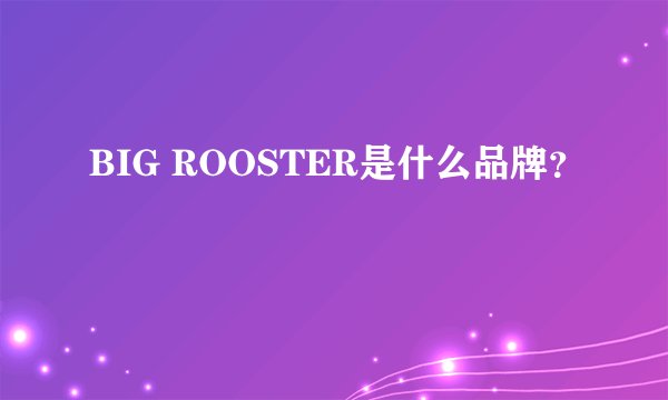 BIG ROOSTER是什么品牌？