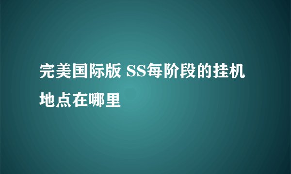 完美国际版 SS每阶段的挂机地点在哪里