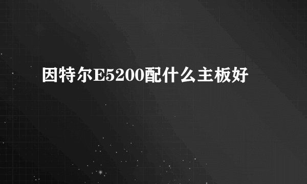 因特尔E5200配什么主板好