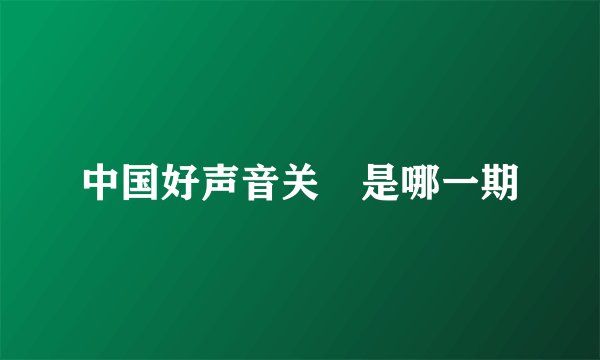 中国好声音关喆是哪一期