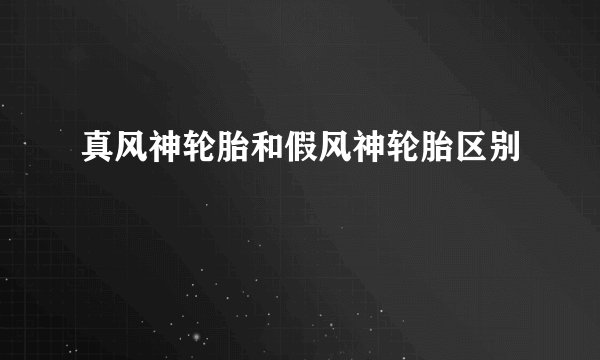 真风神轮胎和假风神轮胎区别
