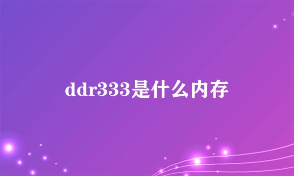ddr333是什么内存
